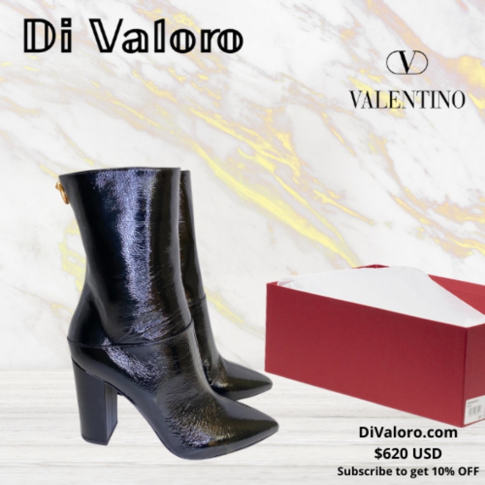 40 VALENTINO GARAVANI High Shine Ankle Boots